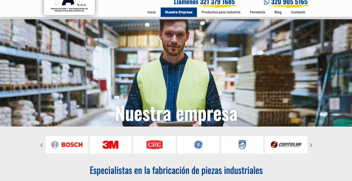 Diseño sitio web Importadora AA SAS Importadora AA SAS, un sitio web ElementorPro